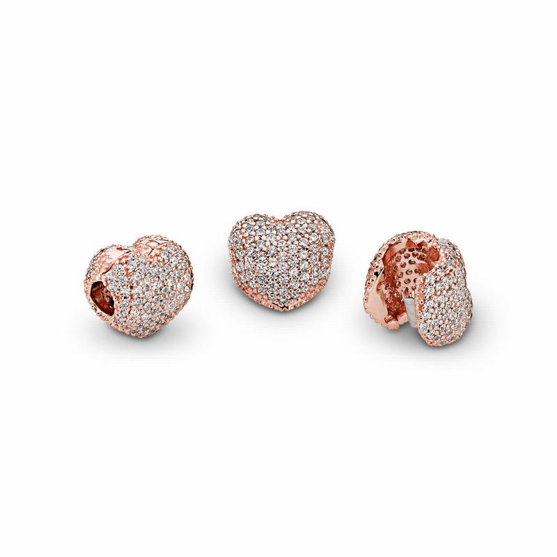 Pandora Rose™ Pavé Open My Heart Clip NZ Sale (316589-EZP)